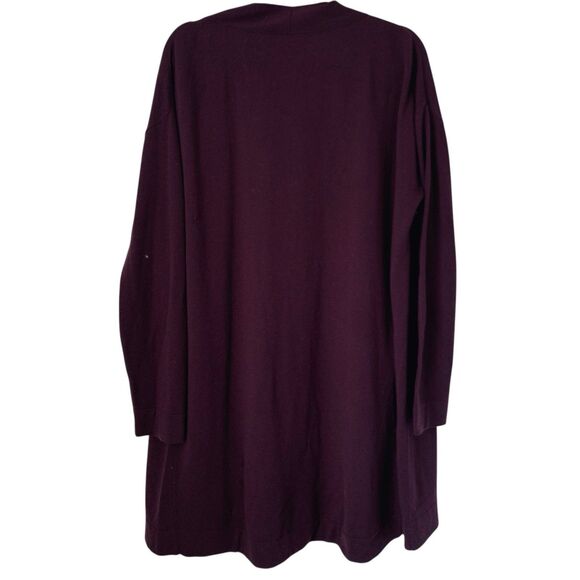 Akris Punto Cardigan Sweater US 16 Dark Purple Open 100% Wool Designer Luxury - Picture 2 of 13